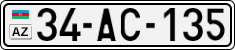 License plate of Azerbaijan, Cars