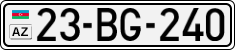License plate of Azerbaijan, Cars