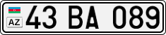 License plate of Azerbaijan, Cars