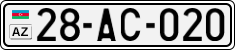 License plate of Azerbaijan, Cars