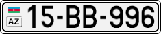 License plate of Azerbaijan, Cars