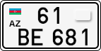 License plate of Azerbaijan, Cars