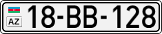 License plate of Azerbaijan, Cars
