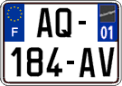 French license plate, SIV (ordinary)