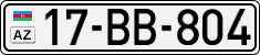 License plate of Azerbaijan, Cars