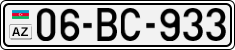 License plate of Azerbaijan, Cars