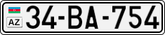 License plate of Azerbaijan, Cars