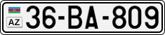 License plate of Azerbaijan, Cars