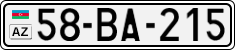 License plate of Azerbaijan, Cars