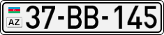 License plate of Azerbaijan, Cars