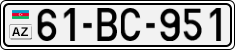 License plate of Azerbaijan, Cars