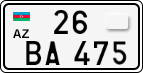 License plate of Azerbaijan, Cars