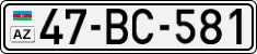 License plate of Azerbaijan, Cars