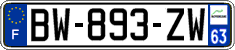 French license plate, SIV (ordinary)