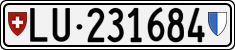License plate of Switzerland, Cars