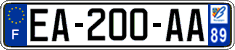 French license plate, SIV (ordinary)
