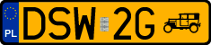 License plates of Poland, Oldtimers