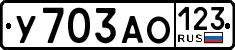 License plate Russia, Cars
