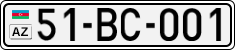 License plate of Azerbaijan, Cars