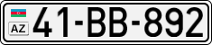 License plate of Azerbaijan, Cars