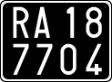 License plate of Italy, Cars (1927 year series)