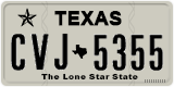 Texas, Regular plates (2012) (АBC-1234)