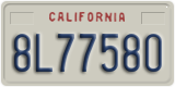 California, Commercial vehicles (1A23456)