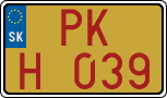 License plate of Slovakia, Oldtimers