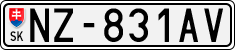License plate of Slovakia, Cars