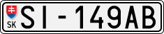License plate of Slovakia, Cars