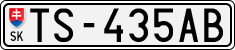 License plate of Slovakia, Cars