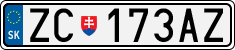 License plate of Slovakia, Cars