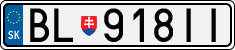 License plate of Slovakia, Cars