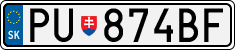 License plate of Slovakia, Cars