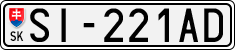 License plate of Slovakia, Cars