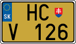 License plate of Slovakia, Export transit plates