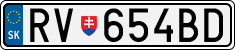 License plate of Slovakia, Cars