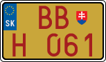 License plate of Slovakia, Oldtimers