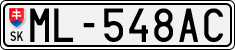 License plate of Slovakia, Cars