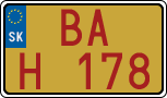 License plate of Slovakia, Oldtimers