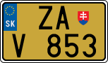 License plate of Slovakia, Export transit plates