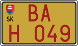 License plate of Slovakia, Oldtimers