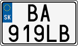 License plate of Slovakia, Cars