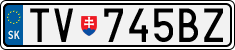 License plate of Slovakia, Cars