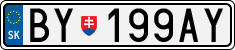 License plate of Slovakia, Cars