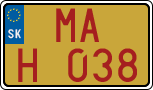 License plate of Slovakia, Oldtimers