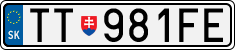License plate of Slovakia, Cars