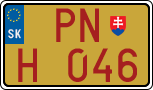 License plate of Slovakia, Oldtimers