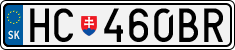 License plate of Slovakia, Cars