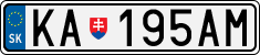 License plate of Slovakia, Cars